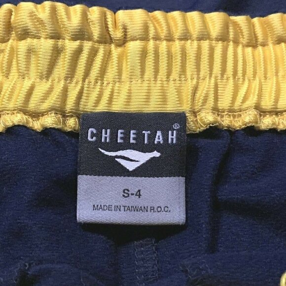 Cheetah Boys Track Pants Size S 4 Leg Snaps Blue Gold - Picture 10 of 11